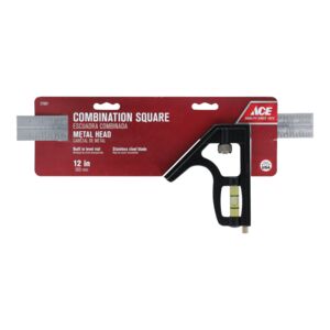 Ace Stainless Steel Combination Square Silver and Black 12inch Ace Stainless Steel Combination Square Silver and Black 12inch